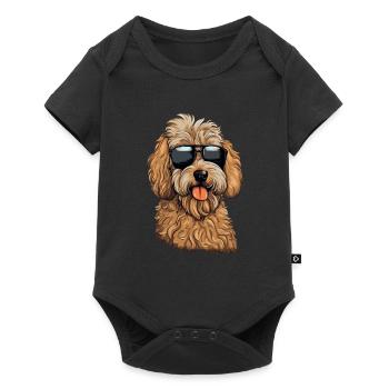 Coole Goldendoodle mit Sonnenbrille - Baby Premium Kurzarmbody - Schwarz - Vorne