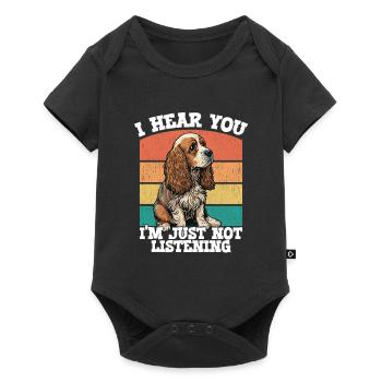 Cocker Spaniel Je t’entends Je n’écoute tout simplement pas - Body à manches courtes Premium Bébé - noir - Devant