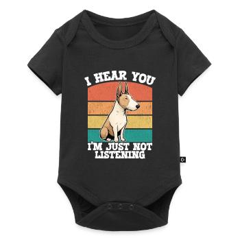 Bull Terrier Je t’entends Je n’écoute pas - Body à manches courtes Premium Bébé - noir - Devant