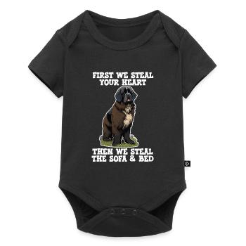Newfoundland Dog First We Steal Your Heart - Baby Premium short-sleeve bodysuit - black - Front