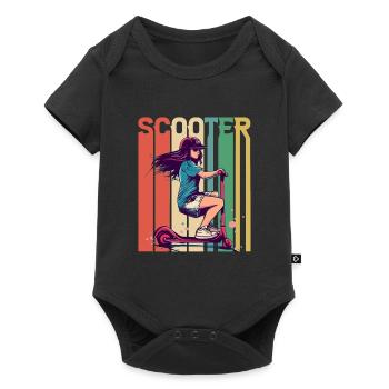 Scootering Girl Rétro - Body à manches courtes Premium Bébé - noir - Devant
