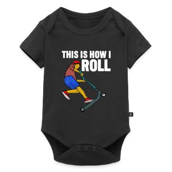Rollerfahren So rolle ich - Baby Premium Kurzarmbody - Schwarz - Vorne