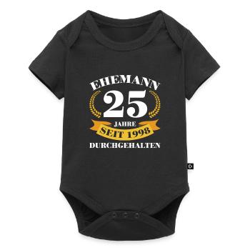 25. Hochzeitstag Ehemann Silberhochzeit Geschenk - Baby Premium Kurzarmbody - Schwarz - Vorne