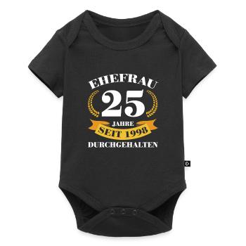 25. Hochzeitstag Ehefrau Silberhochzeit Geschenk - Baby Premium Kurzarmbody - Schwarz - Vorne