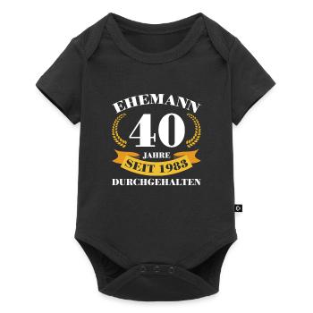 40. Hochzeitstag Ehemann Rubinhochzeit Geschenk - Baby Premium Kurzarmbody - Schwarz - Vorne