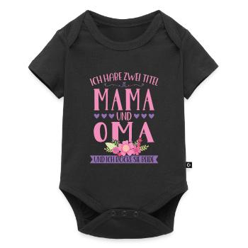 Grossmutter Oma Omas Geschenk - Baby Premium Kurzarmbody - Schwarz - Vorne