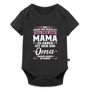 Mutter Mama Tochter Geschenk - Baby Premium Kurzarmbody - Schwarz - Vorne