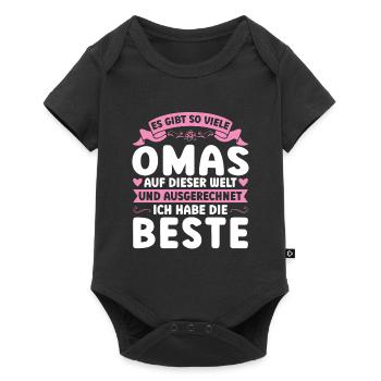 Grossmutter Oma Omas Geschenk - Baby Premium Kurzarmbody - Schwarz - Vorne
