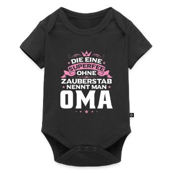 Grossmutter Oma Omas Geschenk - Baby Premium Kurzarmbody - Schwarz - Vorne