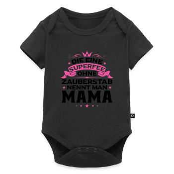 Mutter Mama Tochter Geschenk - Baby Premium Kurzarmbody - Schwarz - Vorne
