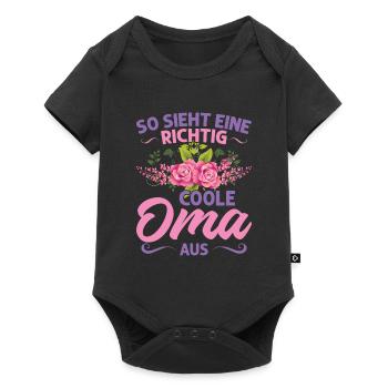 Grossmutter Oma Omas Geschenk - Baby Premium Kurzarmbody - Schwarz - Vorne
