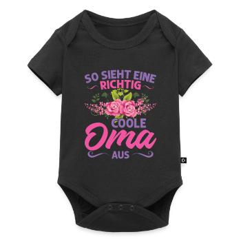 Grossmutter Oma Omas Geschenk - Baby Premium Kurzarmbody - Schwarz - Vorne