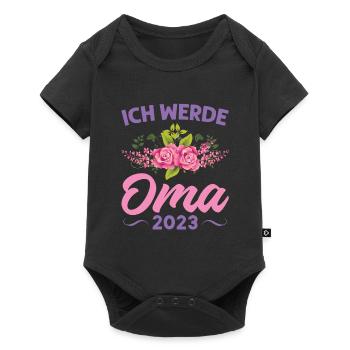 Grossmutter Oma Omas Geschenk - Baby Premium Kurzarmbody - Schwarz - Vorne