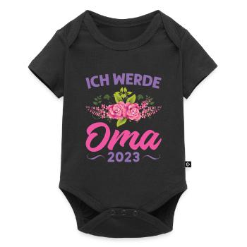 Grossmutter Oma Omas Geschenk - Baby Premium Kurzarmbody - Schwarz - Vorne