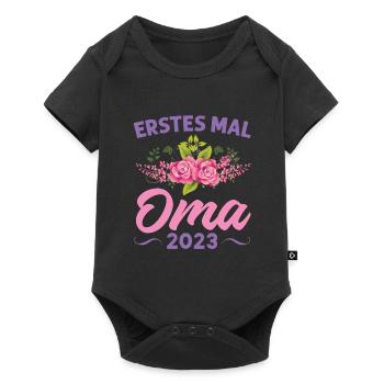 Grossmutter Oma Omas Geschenk - Baby Premium Kurzarmbody - Schwarz - Vorne