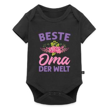 Grossmutter Oma Omas Geschenk - Baby Premium Kurzarmbody - Schwarz - Vorne