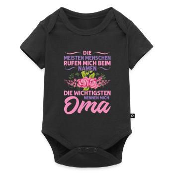 Grossmutter Oma Omas Geschenk - Baby Premium Kurzarmbody - Schwarz - Vorne