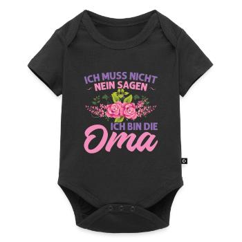 Grossmutter Oma Omas Geschenk - Baby Premium Kurzarmbody - Schwarz - Vorne
