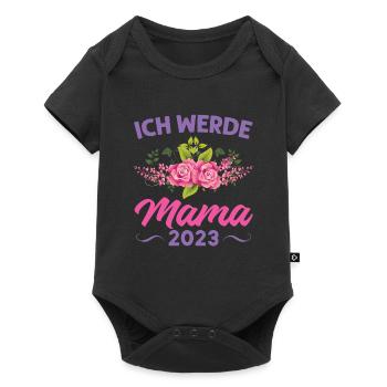 Mutter Mama Tochter Geschenk - Baby Premium Kurzarmbody - Schwarz - Vorne