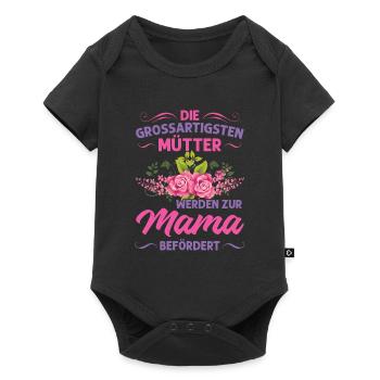 Mutter Mama Tochter Geschenk - Baby Premium Kurzarmbody - Schwarz - Vorne