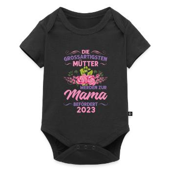 Mutter Mama Tochter Geschenk - Baby Premium Kurzarmbody - Schwarz - Vorne
