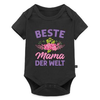 Mutter Mama Tochter Geschenk - Baby Premium Kurzarmbody - Schwarz - Vorne
