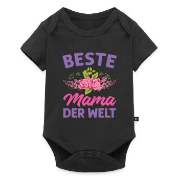 Mutter Mama Tochter Geschenk - Baby Premium Kurzarmbody - Schwarz - Vorne