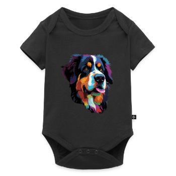 Bouvier Bernois Coloré - Body à manches courtes Premium Bébé - noir - Devant