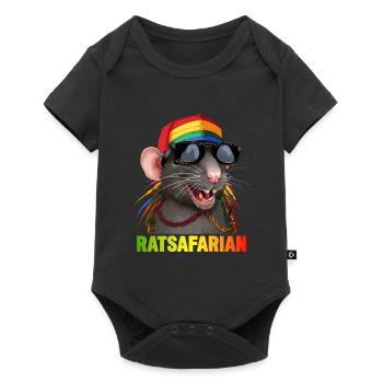 Cool Rasta Rat Coloré - Body à manches courtes Premium Bébé - noir - Devant