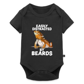 Bearded Dragon Easily Distracted By Beards - Baby Premium short-sleeve bodysuit - black - Front