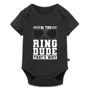 Ring Bär Ring Ring Sicherheit Ring Geck Geschenk - Baby Premium Kurzarmbody - Schwarz - Vorne