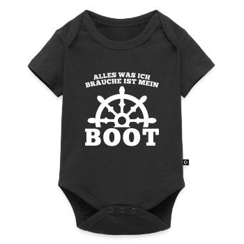 Boot Kapitän booten Geschenk - Baby Premium Kurzarmbody - Schwarz - Vorne