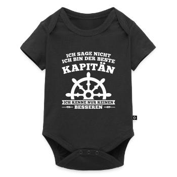 Boot Kapitän booten Geschenk - Baby Premium Kurzarmbody - Schwarz - Vorne