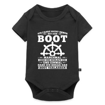 Boot Kapitän booten Geschenk - Baby Premium Kurzarmbody - Schwarz - Vorne