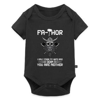 papa Vater Vater Tag Geschenk - Baby Premium Kurzarmbody - Schwarz - Vorne