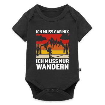 Wandern Berge Bergsteiger Geschenk - Baby Premium Kurzarmbody - Schwarz - Vorne
