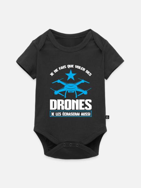 Drohne drones quadrocopter Geschenk - Baby Premium Kurzarmbody - Schwarz