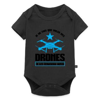 Drohne drones quadrocopter Geschenk - Baby Premium Kurzarmbody - Schwarz - Vorne
