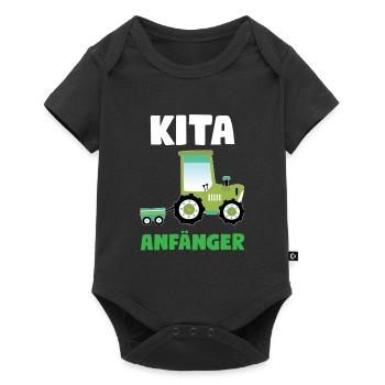 Kita Anfänger Traktor Kita-Anfang Geschenk - Baby Premium Kurzarmbody - Schwarz - Vorne