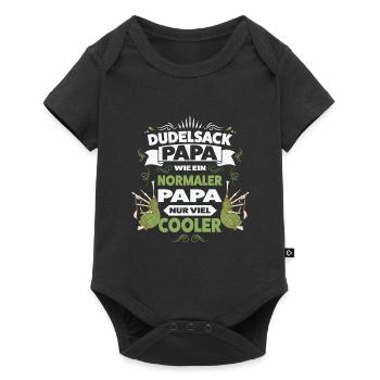 Dudelsack Papa Dudelsack Papa Geschenk - Baby Premium Kurzarmbody - Schwarz - Vorne