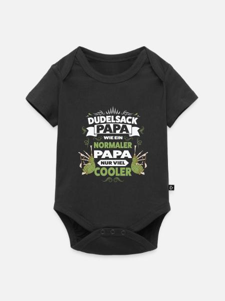 Dudelsack Papa Dudelsack Papa Geschenk - Baby Premium Kurzarmbody - Schwarz