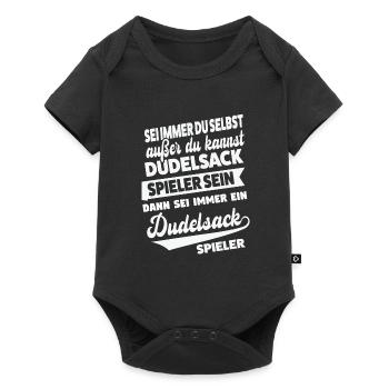 Dudelsack Musiker Sackpfeife Geschenk - Baby Premium Kurzarmbody - Schwarz - Vorne
