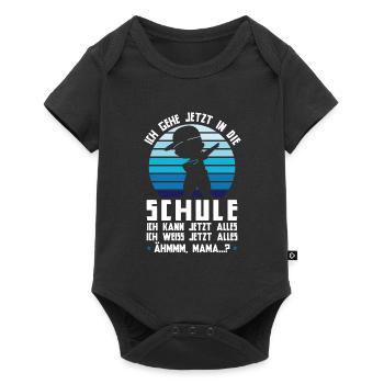 Schulkind Dabbing Schulstart Geschenk - Baby Premium Kurzarmbody - Schwarz - Vorne