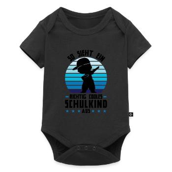 Schulkind Dabbing Schulstart Geschenk - Baby Premium Kurzarmbody - Schwarz - Vorne