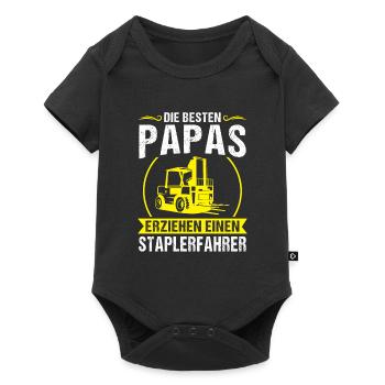 Staplerfahrer Papa Logistiker Geschenk - Baby Premium Kurzarmbody - Schwarz - Vorne