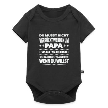 Papa Familie Papas Geschenk - Baby Premium Kurzarmbody - Schwarz - Vorne