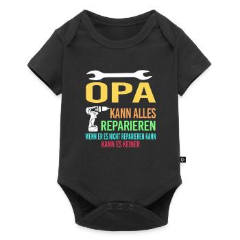 Opa Familie Großvater Geschenk - Baby Premium Kurzarmbody - Schwarz - Vorne