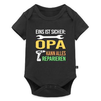 Opa Familie Großvater Geschenk - Baby Premium Kurzarmbody - Schwarz - Vorne