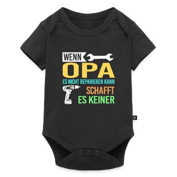 Opa Familie Großväter Geschenk - Baby Premium Kurzarmbody - Schwarz - Vorne