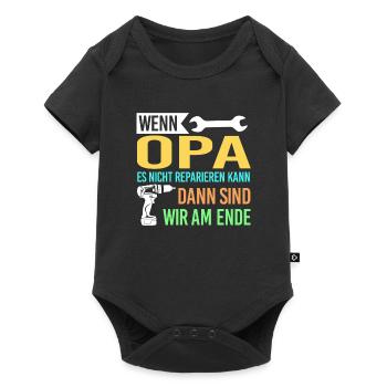 Opa Familie Großvater Geschenk - Baby Premium Kurzarmbody - Schwarz - Vorne